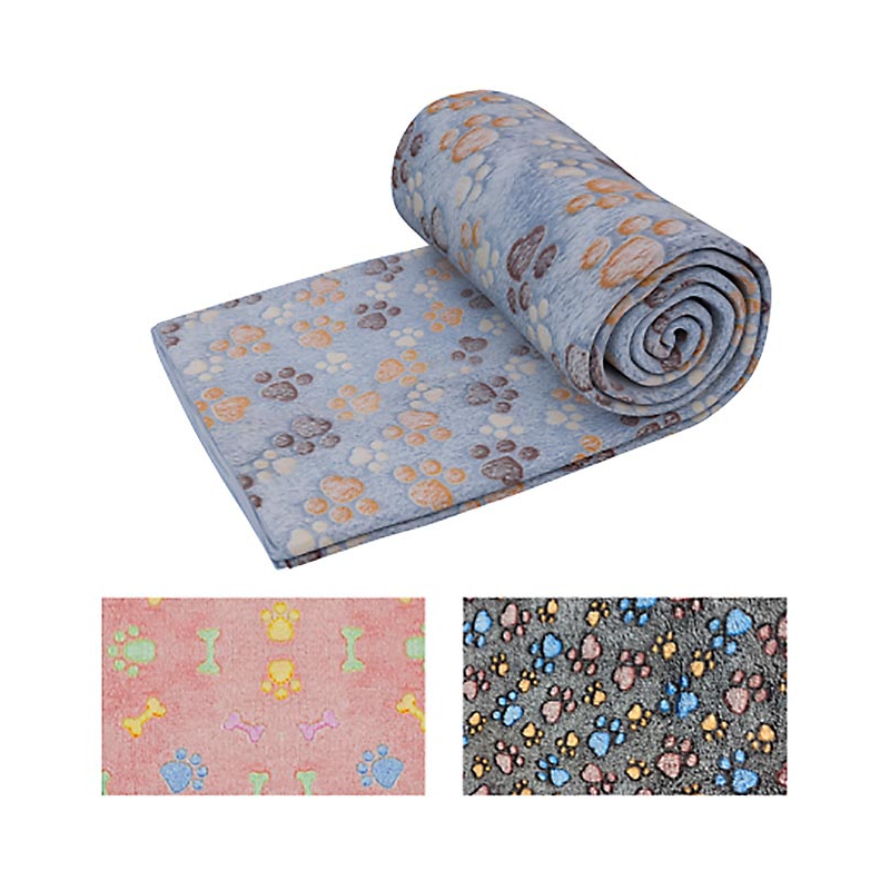 MANTA ESTAMPADA HUELLAS 120 x 100CM 4H