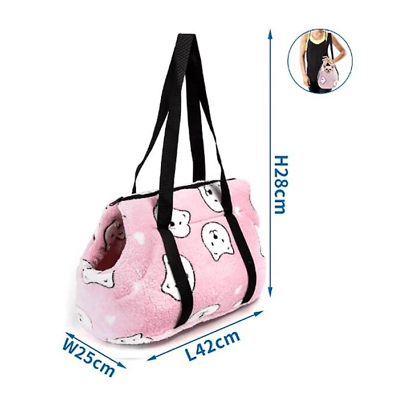 BOLSO NYLON CARITA PERRO ROSA 42 x 25 x 28 CM 4H