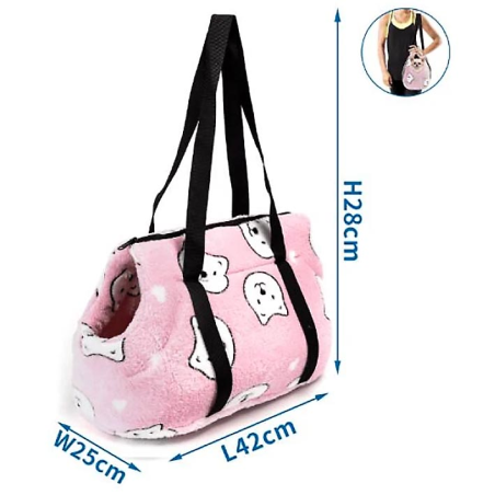 BOLSO NYLON CARITA PERRO ROSA 42 x 25 x 28 CM 4H