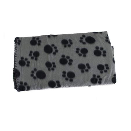 MANTA HUELLAS 75 x 75cm GRIS 4H