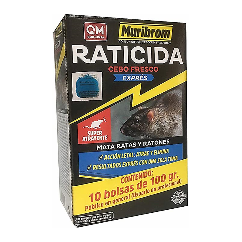 CEBO FRESCO (BRODIFACOUM) 10bolsas x 100gr 1KG (CAJA 12 UNID)