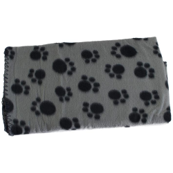 MANTA HUELLAS 100 x 160cm GRIS 4H