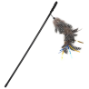 PERCHA GATO C/PLUMAS MARRON 47cm 4H